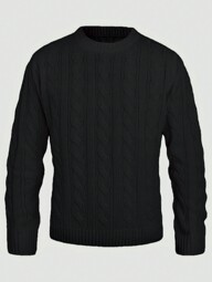 Vintage minimalistischer College-Stil, lässiger britischer Wind, Vintage-Blumen-Strick-Pullover mit Rundhalsausschnitt und Rippstrick, langärmlig, geeignet für Neujahr, Valentinstag, Partys, Frühling, Herbst, Winter