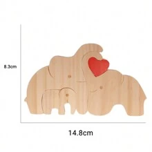 Personalisierter Liebes-Familie Elefant Holzpuzzle Ornament mit individuellem Namen, personalisierte Elefanten Statue, tolles Geschenk zum Vatertag, Muttertag, Valentinstag, Geburtstag