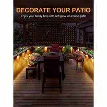 4/12PC Waterproof Solar Deck Light, Used For Outdoor Stairs, Fences, Gardens, Balconies, Yards, Terraces, And Channel Decoration - Warm White LED Light