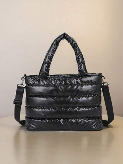 peach tree Bolsa Tote, Bolsa de Nylon Impermeável, Estilo Minimalista, Bolsa de Ombro Dobrável de Grande Capacidade, Adequada para Deslocamento Diário, Compras, Viagem, Festa, Armazenamento de Cosméticos, Presente para Namorada, Última Moda, Inspiração de Outono da Marca Peach Tree, Tamanho Espaçoso