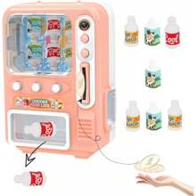 Set da 13 pezzi Mini Distributore automatico, in plastica, cute, dimensioni 5,3 x 3,5 x 9,4, con bevande e giochi, per decorazione di casa delle bambole