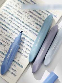 Random Macaron Fluorescent Highlighter Soft-Tip Marker Pen, Cute Kawaii For Journals, Planners, Notes, Stationery