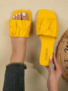 Women's Summer Flip Flops, Non-Slip Soft Bottom Casual Slippers, Outdoor Sandals, Beach Slides, Fashion Square Toe Slippers