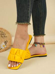 Women's Summer Flip Flops, Non-Slip Soft Bottom Casual Slippers, Outdoor Sandals, Beach Slides, Fashion Square Toe Slippers