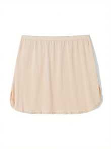 Women's Half Slips Elastic Waist Solid Color Split Underskirts Lace Trim Short Skirts For Under Dresses - Color - View 4