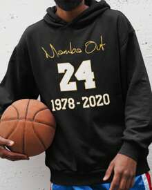 Mamba Out Basketball Design Retirement Tribute Unisex Hooded Sweatshirt - 黑色 - 查看 2