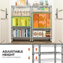 4 Shelf Adjustable Wire Shelves Rack Metal Wire Shelving Kitchen Bathroom Pantry - 1 - View 2