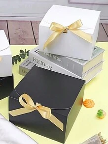 10 piezas/5 piezas Caja de regalo blanca con tapa, decoración de regalo para fiesta, caja de regalo blanca de 8 pulgadas * 8 pulgadas * 4 pulgadas con cinta, caja de propuesta para dama de honor, caja de regalo para decoración de boda, regalo para el Día de la Madre, embalaje, cumpleaños, caja para cupcakes, manualidades, almacenamiento de belleza