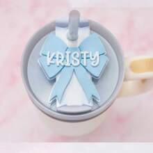Bow Name Plate - Bow Tumbler Name Tag - Cup Accessories - Tumbler Topper - Fits 20, 30 Or 40 Oz Water Bottle