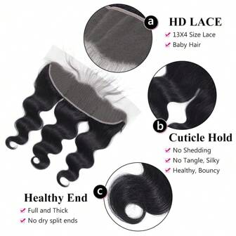 Cierre frontal de encaje 13x4 Encaje suizo Cabello real Cabello humano Cierre de encaje prearrancado con línea de cabello natural Cabello Remy negro sin procesar 45 + -5 g