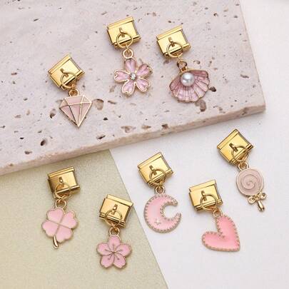 1 pieza de componente de pulsera de acero inoxidable estilo italiano, con colgante de la serie rosa, para hacer manualmente joyas de pulseras y collares, se puede combinar libremente con diferentes estilos