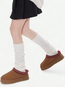 1 Paio di Scaldamuscoli da Donna a Tinta Unita e a Righe, Stile Retrò alla Moda, Carini e Affascinanti per Uso Quotidiano, Adatti per Donne in Autunno/Inverno