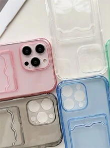 防震钱包卡槽 1 件装 定制透明卡槽保护套，可个性化字母姓名，手机及配件，季节精选，时尚个性化手机壳，送给男友、女友、家人、朋友、祖父母、情侣，周年纪念日、生日、春季礼物 - 白色 - 查看 3