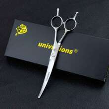 univinlions 1 Piece 6.0 / 6.5 / 7.0 Inch Professional Hairdressing Cutting Scissor Thinning Shear Curved Clipper Razor Salon Pet Grooming - Silver - View 8