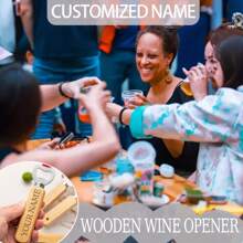 1 st/6 st Oktoberfest Houten Handvat Bierflesopener Aanpassing, Aangepaste Tekst Logo Telefoonnummer Bedrijfsnaam Praktische Multifunctionele Sleutelhanger Flessenopener Evenement Reclame Klein Geschenk Graveren Handige Draagbare Bierflesopener, Roestvrijstalen Bierflesopener, Massief Houten Flessenopener Wijndeksel Opening Flessenopener