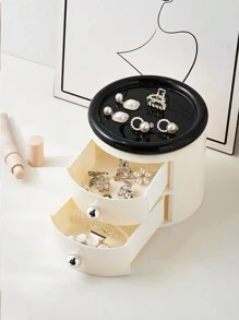 带抽屉的梳妆台收纳盒，珠宝和化妆品收纳盒，用于化妆刷、眼影、乳液、口红、指甲油，适用于梳妆台、浴室、卧室