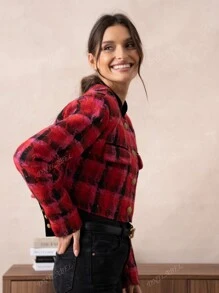 Veste blazer courte en tweed pour femme – Style élégant, classique et décontracté, parfaite pour le travail, les rendez-vous et les soirées