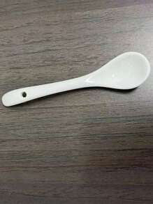 Set da 10 pezzi di cucchiai in ceramica, in porcellana bianca con manico lungo, multiuso per caffè, zuppa, tè e condimenti, accessori da cucina eleganti - Bianco - Visualizzare 7