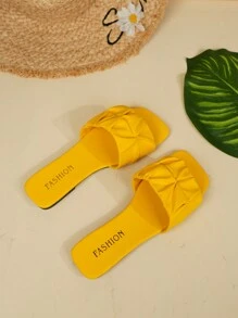 Women's Summer Flip Flops, Non-Slip Soft Bottom Casual Slippers, Outdoor Sandals, Beach Slides, Fashion Square Toe Slippers
