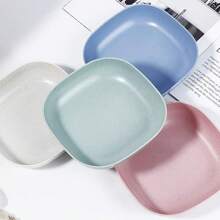 10pcs Multi-Color Square Dessert Plates, Fruit Plates, Appetizer Small Plates, Nut Trays, Reusable Wedding Cake Plates, Snack Salad Party Plates, Suitable For Travel, Camping, Picnics (Size: 13.5"L X 13.5"W X 2.5"H) - Multicolor - View 5