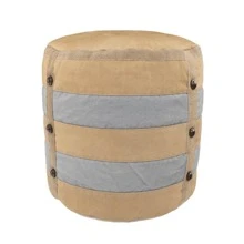 16" Tan 100% Cotton Ottoman
