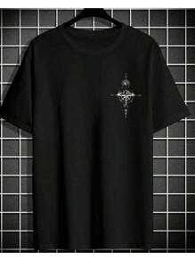Men's T-Shirt MOUNTAIN PATH StreetWear 100% Cotton - 黑色 - 查看 2