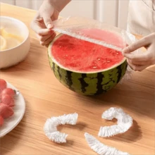 100pcs Reusable Elastic Food Storage Covers, Made Of Uncharged Polyamide Material, Safe For Microwave And Freezer, Keeps Food Fresh - White - View 6