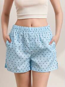 Womens Button Front Shorts Casual Elastic Waist Plaid/Striped Print Lounge Shorts Going Out Pants - Multicolor - View 2