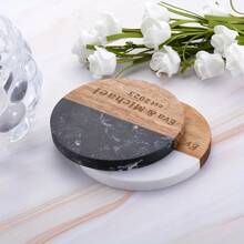 1pc, Marble Coasters, Beautiful Gifts For Bridal Parties, High-End Table Decorations, Custom Bridesmaid Coasters, Custom Bridesmaid Gifts, Exquisite Gift Coasters, Special Gifts For Valentine's Day And Unique Wedding Souvenirs