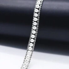 1pc Luxury Rhinestone Chain Trim, 0.39inch Wide Crystal Diamond Ribbon, Fancy Design, DIY Accessories For Dresses, Gift Boxes, Shoe Embellishment