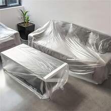 2 pièces Housses de rangement pour canapé en plastique, housse de relax transparente imperméable et anti-poussière, housse de canapé-lit 2 places pour protection des meubles lors du déménagement et du stockage, idéal pour les applications industrielles