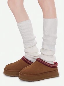 1 Paio di Scaldamuscoli da Donna a Tinta Unita e a Righe, Stile Retrò alla Moda, Carini e Affascinanti per Uso Quotidiano, Adatti per Donne in Autunno/Inverno