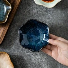 1/6 piezas Conjunto de salseras japonesas de cerámica - Pequeños platos con acabado esmaltado creativo para condimentos y encurtidos, perfecto para uso en la cocina del hogar - Multicolor - Ver 7
