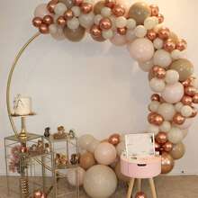 1 pieza Soporte de arco de globos de metal, soporte circular para decoración de boda, marco de arco de globos circular para fiesta de cumpleaños, ducha de bebé, Navidad, boda, graduación (Dorado) Múltiples tamaños