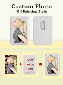 Individuell gestalteter magnetischer Kartenhalter, Foto-Smart-Hintergrundentfernung Magnetkartenhalter, Galaxy, Magsafe Magnetkartenhalter, personalisiertes DIY-Geschenk, einzigartig und exklusiv