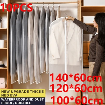 Rzctukltd 10PCS Garment Covers Suit Transparent Garment Bag, Hanging Clothes Bag Clear Breathable Dress Cover, Washable, For Suit Jacket Down Coat Storage, Bridal Gown Protector, Moisture-Proof,Bag,Organizer,Storage