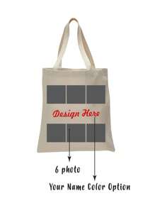 Personalized Custom Tote Bag-Personalized Photo Collage Tote Bag-Custom Print Tote With Photo Of Family Friend, Unique Design (Photo, Landscape, Illustration), Personalized Gift For With Photo-Tote Bag-Canvas Tote Bag-Cute Tote Bag-Large Tote Bag, Fashionable Women's Handbag For Shopping & Bento, Friends Theme Birthday Bridal Shower, Bachelorette Party, Bride To Be Future Mrs Wedding Engagement Bridesmaid Gift Cosmetic Bag Bags Ladies