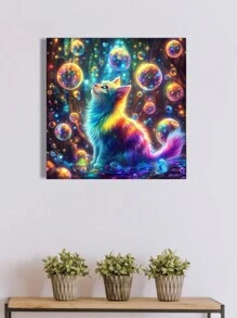 1 Set Of 20-30-40 Sizes Frameless Diamond Painting 5D DIY Kits, Dreamlike Bubble & Cat Space Decor, Surprise Gift - Multicolor - View 6