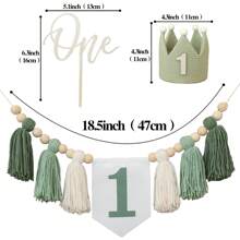 3 Peças/Conjunto Grinalda Floral Feita à Mão, Guirlanda e Boné de Aniversário, Suprimentos para Festa Decoração de Festa de Aniversário Temática da Floresta, Adereços de Foto Tema de Animais do Zoológico da Natureza, Decoração de Quarto