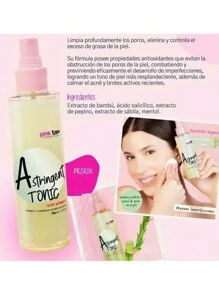 Astringent Tonic Locion Astringente Pink Up Tonico limpia poros y controla exceso de grasa en la piel - Astringent Tonic Pink Up - Ver 4