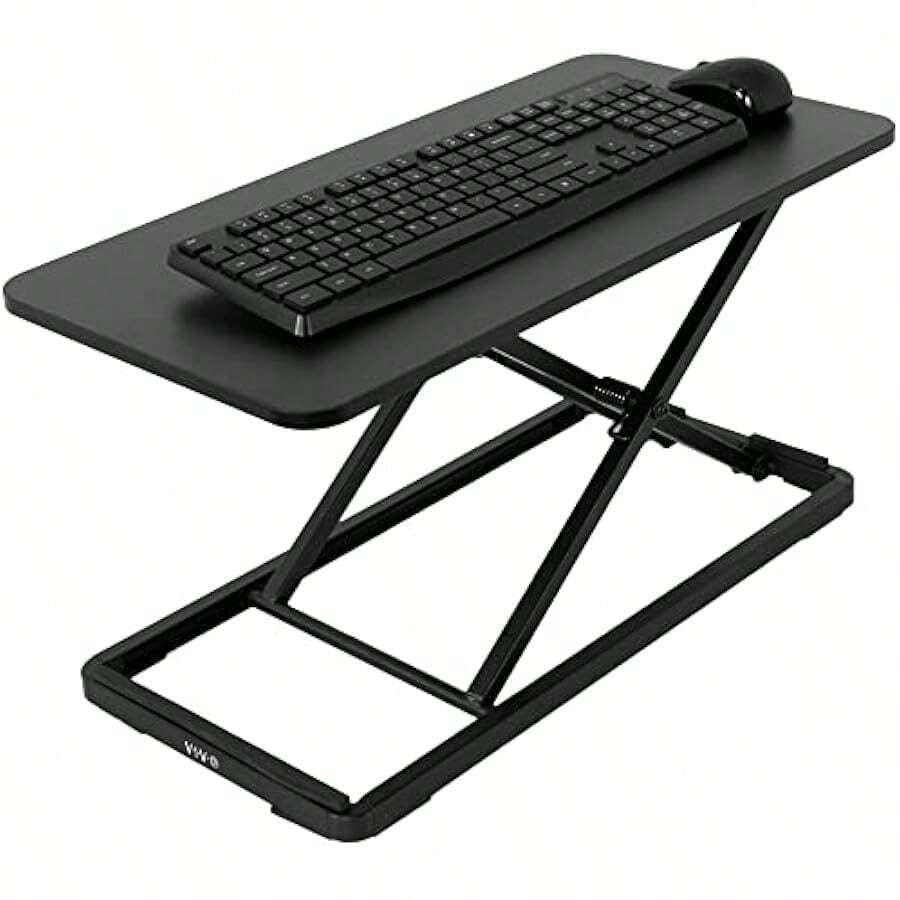 Single Top 24 Inch Scissors Lift Keyboard And Mouse Riser Height Adjustable Laptop Desk For Ergonomic Workstations Black - Black1 - View 1