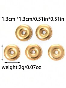 1pc Oval Shaped Electroplated Small Pendant, DIY Earrings Bracelet Necklace Charms Accessories - Gold - View 9