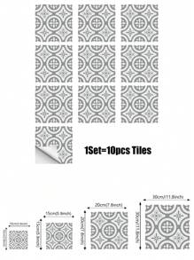 一套10张多色马赛克图案瓷砖壁纸,撕下即贴,适用于壁炉、厨房防溅板装饰墙、装饰橱柜餐桌、客厅、卧室、浴室、办公室、健身房、家庭装饰砖墙背景,可移除防潮瓷砖贴纸,翻新贴纸撕下墙板、墙纸、壁纸、春季装饰物品让您的家焕然一新,拉玛装饰贴纸 - 彩色 - 查看 6