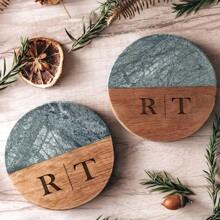 1pc, Marble Coasters, Beautiful Gifts For Bridal Parties, High-End Table Decorations, Custom Bridesmaid Coasters, Custom Bridesmaid Gifts, Exquisite Gift Coasters, Special Gifts For Valentine's Day And Unique Wedding Souvenirs