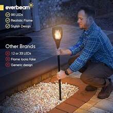 P1 Solar Torch Light With Flickering Flame - Waterproof Outdoor Solar Tiki Torches Equipped With 96 LED Bulbs For Stunning Realistic Fire Effect - 4 Packs, Outdoor Garden Lighting For Pathway, Yard, Patio - 4Pack - View 5