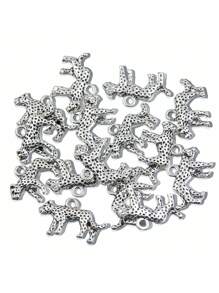 10 pièces/paquet 2 couleurs 15*24mm Pendentifs charms 3D animaux, ornement léopard double face élégant pour la fabrication de bijoux DIY, cadeau de vacances