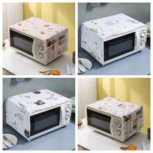 1pc PEVA Microwave Oven Dust Cover, Kitchen Baking Stove Anti-Oil Smoke Lid, Cartoon Plastic Hanging Bag Household Appliances Furniture Easy To Clean Oven Cover