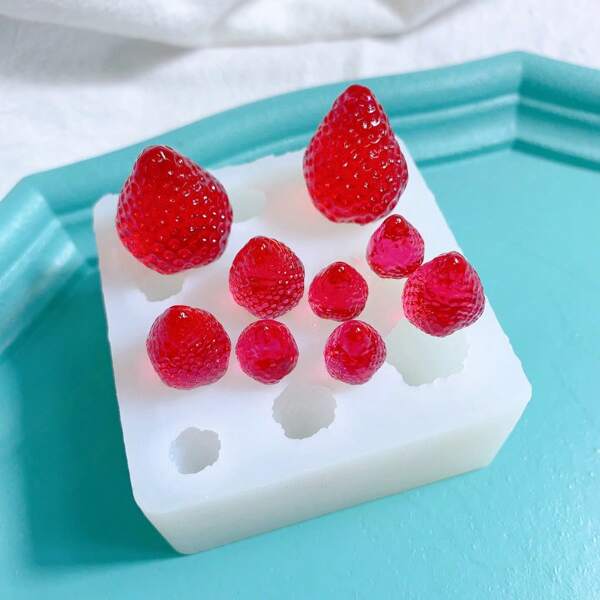 Silicone Strawberry Mold, Resin Keychain Epoxy Resin Mold