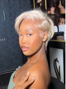 Pixie Cut Lace Front Wigs Human Hair 13X4X1 Lace Front Wigs Human Hair Short Bob Wigs Straight Lace Front Pixie Cut Wigs For Women Pre Plucked With Baby Hair Blonde Color