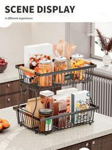 厨房水果收纳架 客厅双层可拆卸零食收纳架 家用桌面蔬果托盘，家居用品，浴室用品，生日装饰，新年礼物，情人节礼物